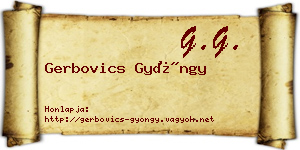 Gerbovics Gyöngy névjegykártya